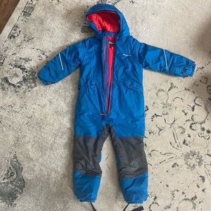 Patagonia Snow Pile one piece ski snow suit Blue and gray color in boys size 5T